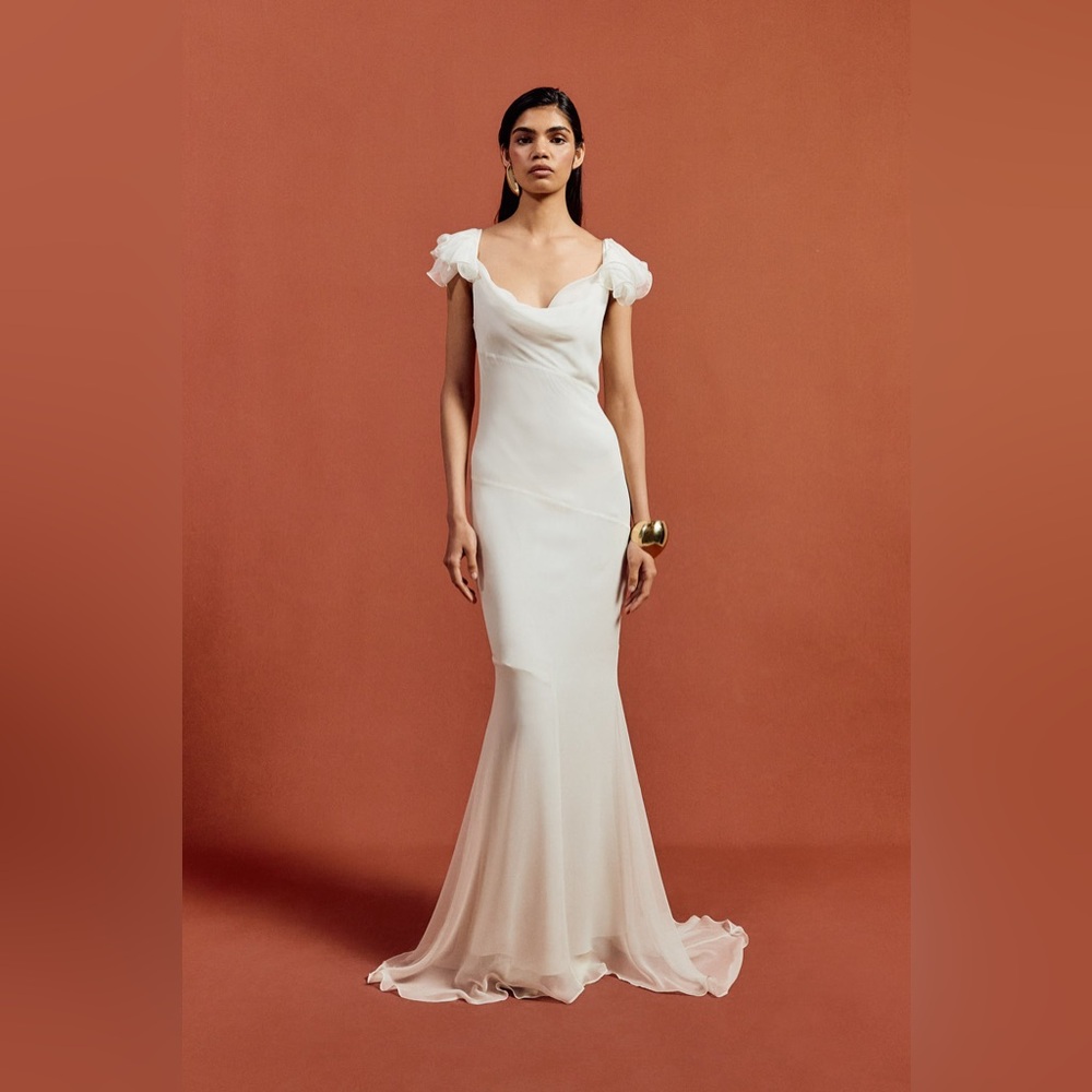 De La Vali Gaia maxi dress in Ivory Silk Chiffon